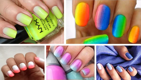 ombre върху ноктите