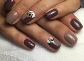 бежово кафяв маникюр