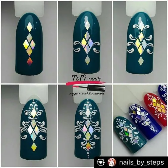 маникюр с пайети