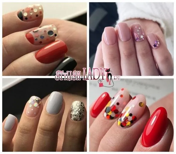 маникюр с пайети