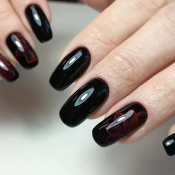 черен дизайн на ноктите 2019 черен маникюр 2019