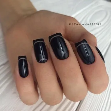 черен дизайн на ноктите 2019 черни нокти снимка 2019