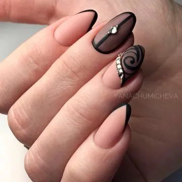 черен дизайн на ноктите 2019 черен маникюр 2019
