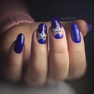 маникюр в синьо