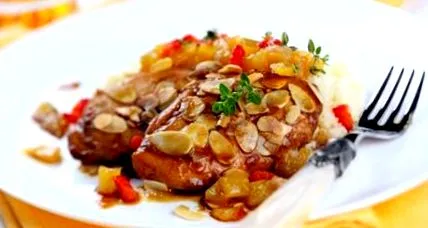 mazsolával Recept mandulával
