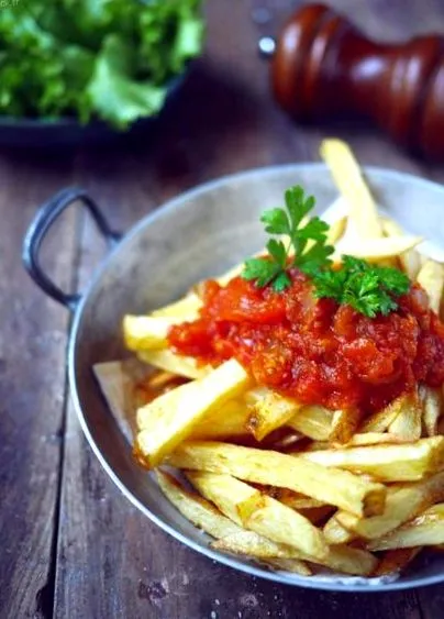 пържени картофи картофи доматен