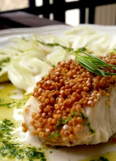 fekete tőkehal vinaigrette