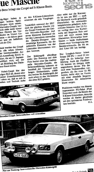 W126 fejlesztése