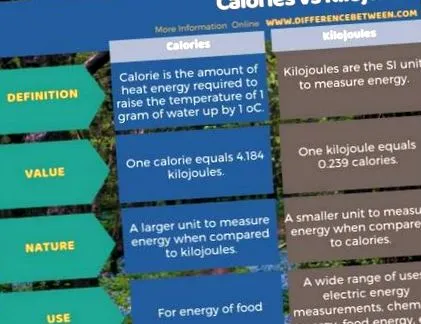 diferența calorii