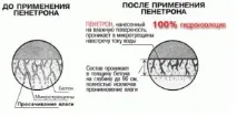 Проникаюча гідроізоляція Пенетрон для бетону принцип дії пенетрон