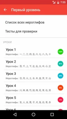 Японські ієрогліфи (PRO) - вивчення кандзі для Android вивчення