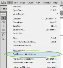 Використання Typekit та інших веб-шрифтів у Adobe Muse використання