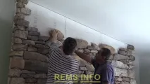 Короб для каміна з натурального декоративного каменю каміна
