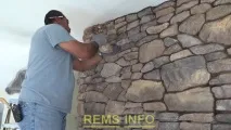 Короб для каміна з натурального декоративного каменю каменю