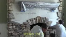 Короб для каміна з натурального декоративного каменю каміна