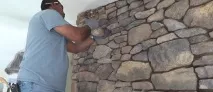 Короб для каміна з натурального декоративного каменю короб