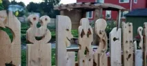 Красиві паркани з дерева фото паркани