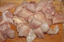 Курячий шашлик з персиковим соусом. шашлик