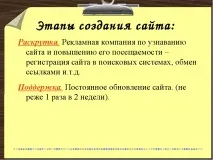 Презентація "Створення Web-сайту" сайту