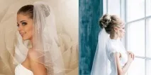 Весільні зачіски з фатою і без волосся різної довжини. волосся