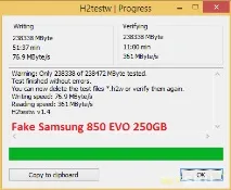 Підроблений SSD Samsung 850 EVO 250GB Samsung