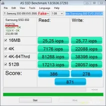 Підроблений SSD Samsung 850 EVO 250GB 250gb