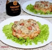 Курячі тарілочки з рисом і шинкою тарілочки