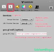 настройки saezuri