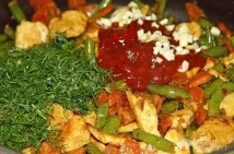 Рецепт Стручкова квасоля з курячою грудкою, легка та смачна страва курячою