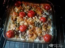 Рецепт Фаршировані макарони, з фаршем та помідорами чері фаршировані