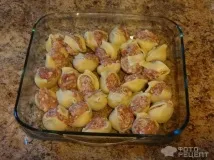 Рецепт Фаршировані макарони, з фаршем та помідорами чері фаршировані
