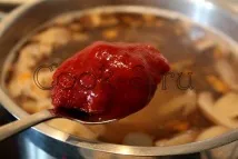 Томатний суп з грибами - Покроковий рецепт з фото, Перші страви томатний