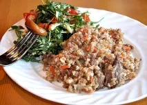 Гречана каша з м’ясом яловичиною, тушонкою та куркою у мультиварці, горщиках та каструлі ясом