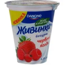 Йогурт Danone Живинка Червоні ягоди - «✿~ Літня пора – фруктова пора! Жвінка Дайте два! ~✿», червоні