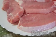 Рецепт ескалопа зі свинини під гострим соусом.покрокових фото у рецепті рецепт