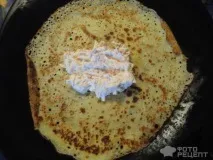 Рецепт Млинці з начинкою, З сиром та ковбасою млинці
