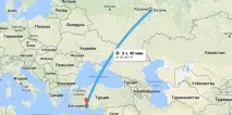 Час польоту Казань – Анталія. Анталія