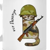 Піктограма 25мм Кіт прикордонник охороняє кордон - Lets Cats піктограма