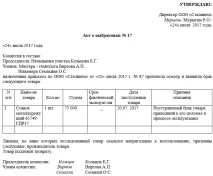 Акт вибракування акту