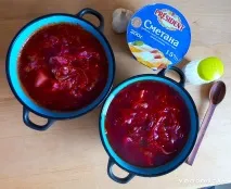 Борщ з куркою покроковий рецепт з фото покроковий