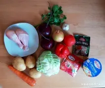 Борщ з куркою покроковий рецепт з фото покроковий
