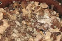 М’ясо з маринованими грибами в духовці, на сковороді та в мутьварці маринованими