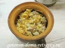 Курячі потрухи - серця, шлунки та печінка в горщиках - з фото курячі