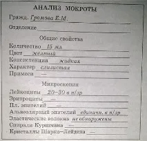 Приклади аналізів мокротиння - Портал про швидку допомогу та медицину приклади