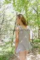 В’язання спицями для дівчат модного топу з баскою спицями