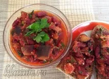 Баклажани з квасолею в томаті - рецепт з покроковими фото рецепт