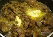 Печінка куряча, тушкована з цибулею - покроковий рецепт з фото на куряча