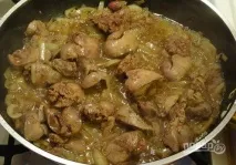 Печінка куряча, тушкована з цибулею - покроковий рецепт з фото на тушкована