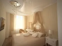 Натяжна стеля у спальні, 20 фото оригінальних інтер’єрів фото