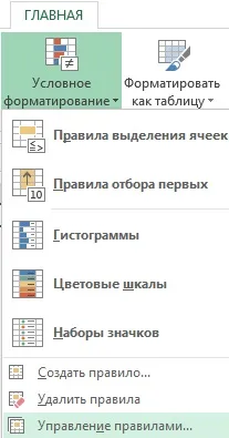 Правила роботи з кольоровими шкалами Excel кольоровими